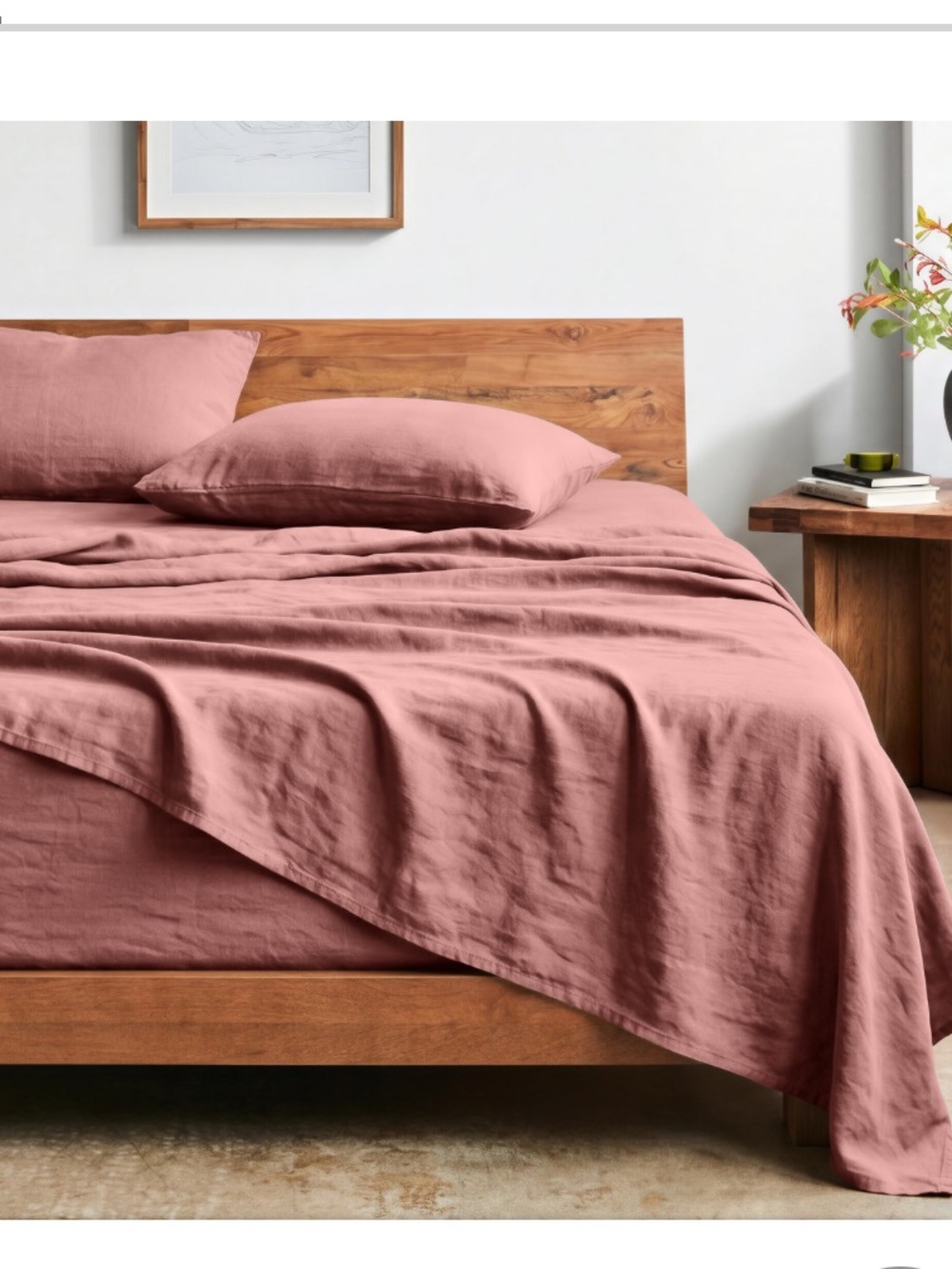 TWIN XL Sheet Set 100% Washed Microfiber - DUSTY ROSE